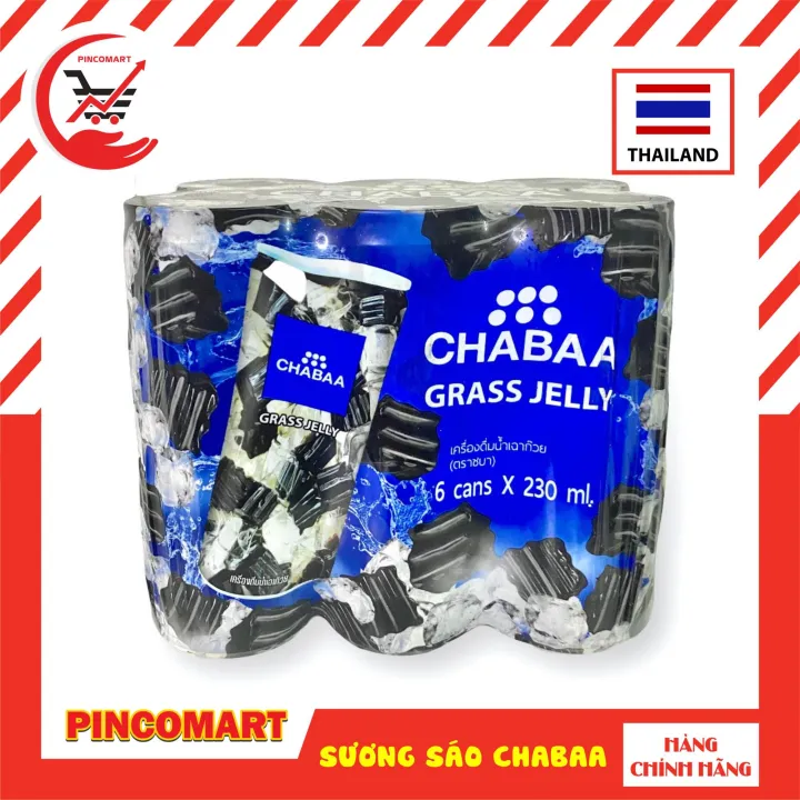 (Lốc 6 lon) Sương Sáo Thái Lan hiệu ChaBaa cực ngon giải khát ngày hè lon 230ml - Hàng nhập khẩu Thái | HH107