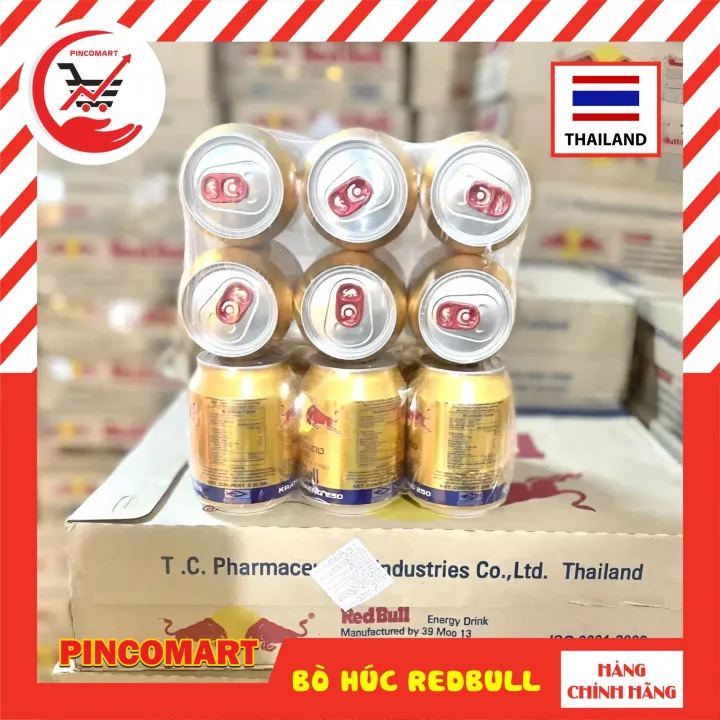 (Lốc 6 lon) Bò Húc Thái Lan hiệu Redbull lon 250ml - Hàng nhập khẩu Thái | HH105